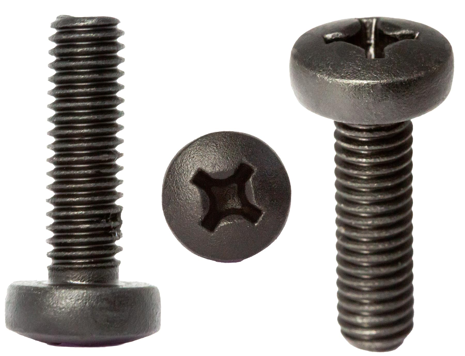 M6 (6mm x 16mm) Black Zinc Flake Phillips Pan Head Machine Screws Metric Steel Fully Threaded DIN 7985 (Pack of 20) N07ABC — image 1