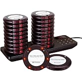 Retekess TD163 Coaster Pager System, Pagers for Restaurants, 20 Beepers | for Food Truck, Church Nursery, Long Distance, 31 Prompt Modes, Set Prompt Time, One Key Shutdown