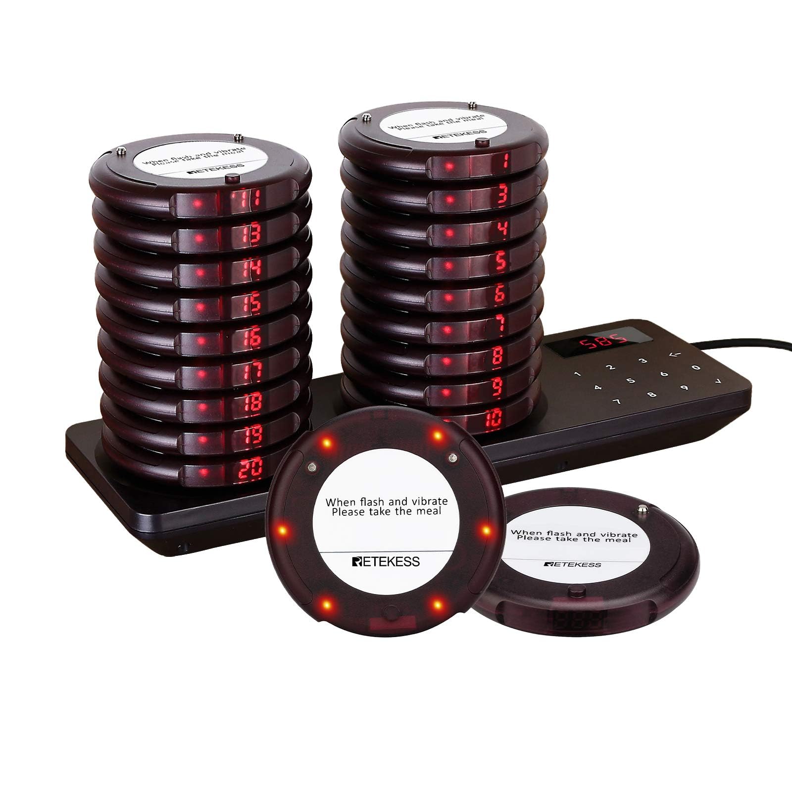 Photo 1 of Retekess TD163 Coaster Pager System, Pagers for Restaurants Long Range,31 Prompt Modes, 20 Beepers for Food Truck, Church Nursery