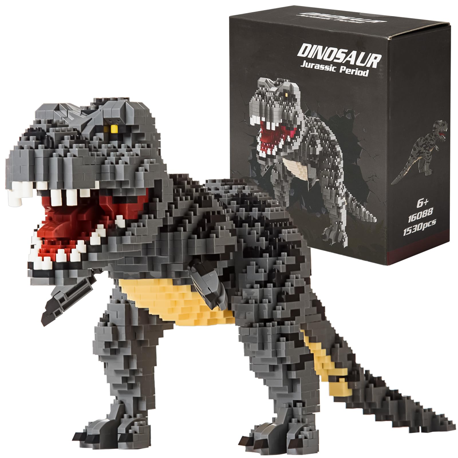 Aigidusansu Jurassic Dinosaur Micro Blocks, 1530pcs Tyrannosaurus Rex DIY Mini Diamond Blocks Building kit Bricks Toy for Adults, 14+ Teens