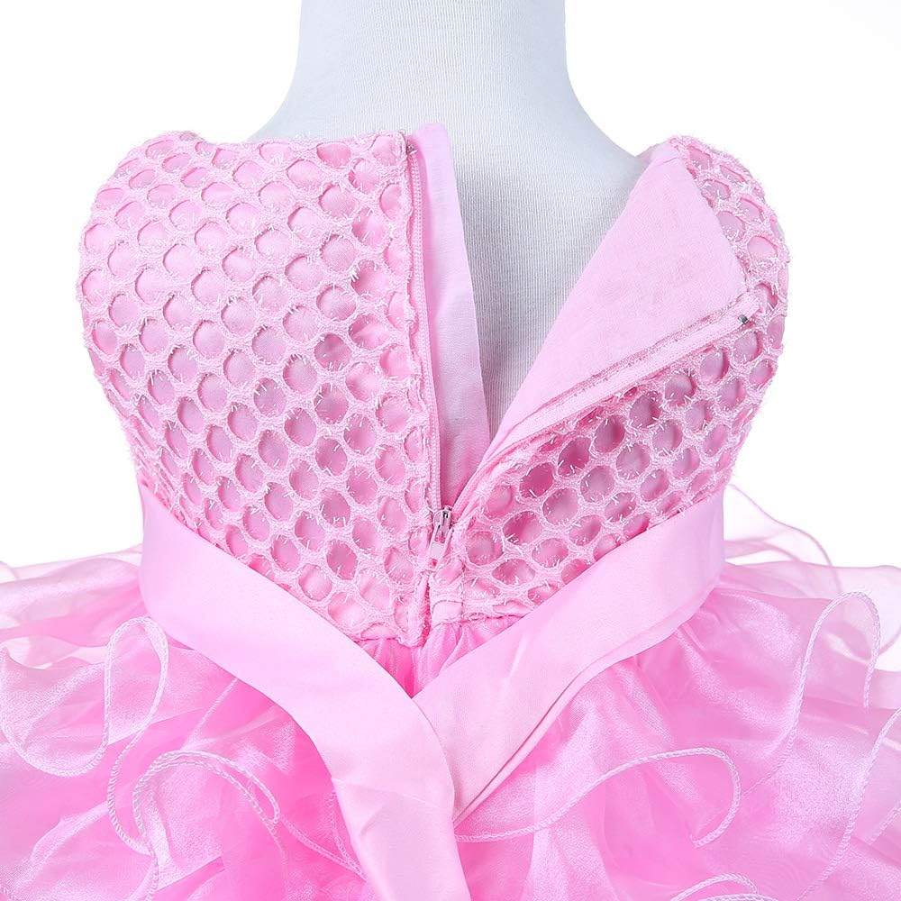 Baby Girl Dresses Ruffle Lace Pageant Party Wedding Flower Girl Dress: Clothing