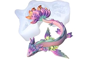 KAKIWYHHH Magical Faerie Water Dragon 3D Epoxy Resin Silicone Mold for Fondant Sugar Craft, Cake Topper Decorating, Polymer Clay, Plaster