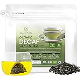 Green Peaks Tea Organic Decaffeinated Green Tea Bags, Unsweetened Teabags Natural Loose Leaf Tea bags, Super Antioxidant for Decaf Hot Tea or Decaf Iced Tea, 30 Total