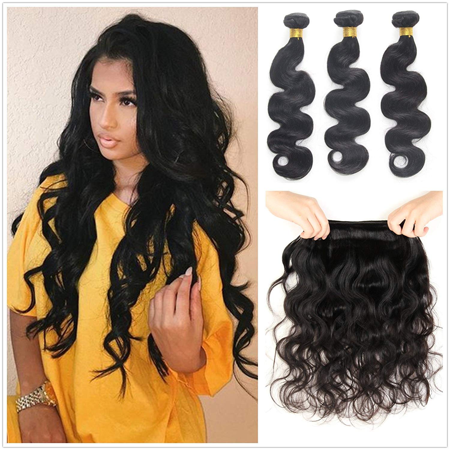 Buy 22 24 26 Jinxiu Hair Indian Human Hair Bundles Body Wave 3