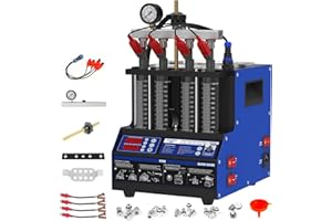 BELEY Injector Cleaner Machine V308 Heated Ultrasonic Fuel Injection Systems Cleaners 4-Cylinder 110V for Gasoline Diesel,Motorcycle
