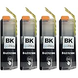 4 Black Compatible Brother LC123Bk Printer Ink Cartridges for Brother DCP-J132W, DCP-J152W, DCP-J4110DW, DCP-J552DW, DCP-J752DW, MFC-J4410DW, MFC-J4510DW, MFC-J4610DW, MFC-J470DW, MFC-J4710DW, MFC-J650DW, MFC-J6520DW, MFC-J6720DW, MFC-J6920DW, MFC-J870DW