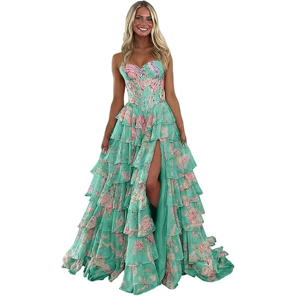 male formal dress combination Beaded-Corset Strapless Long Prom Dress with Cut Out– PromGirl main image 0