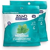 ZAND Immunity Menthol Throat Lozenges 2 Pack - Good-for-You Dry Mouth Lozenges - Immune Support Supplement w/Menthol, Zinc 5mg, Slippery Elm, Soothe a Dry Throat, Natural Flavor, Gluten Free, 50ct ea