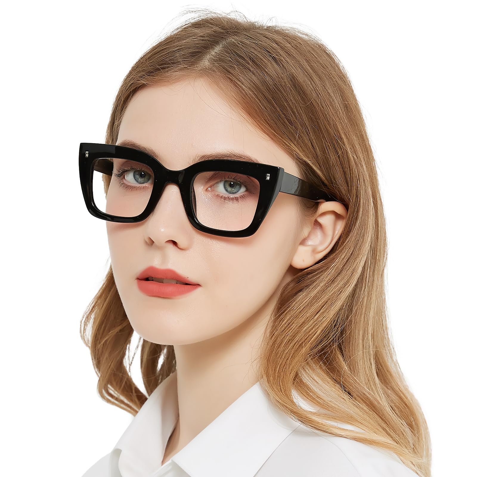 OCCI CHIARI Oversized Women's Reading Glasses 2.5 Butterfly Readers Glasses for Women Thick Frame Spectacles Spring Hinge (Black, 250) — image 1