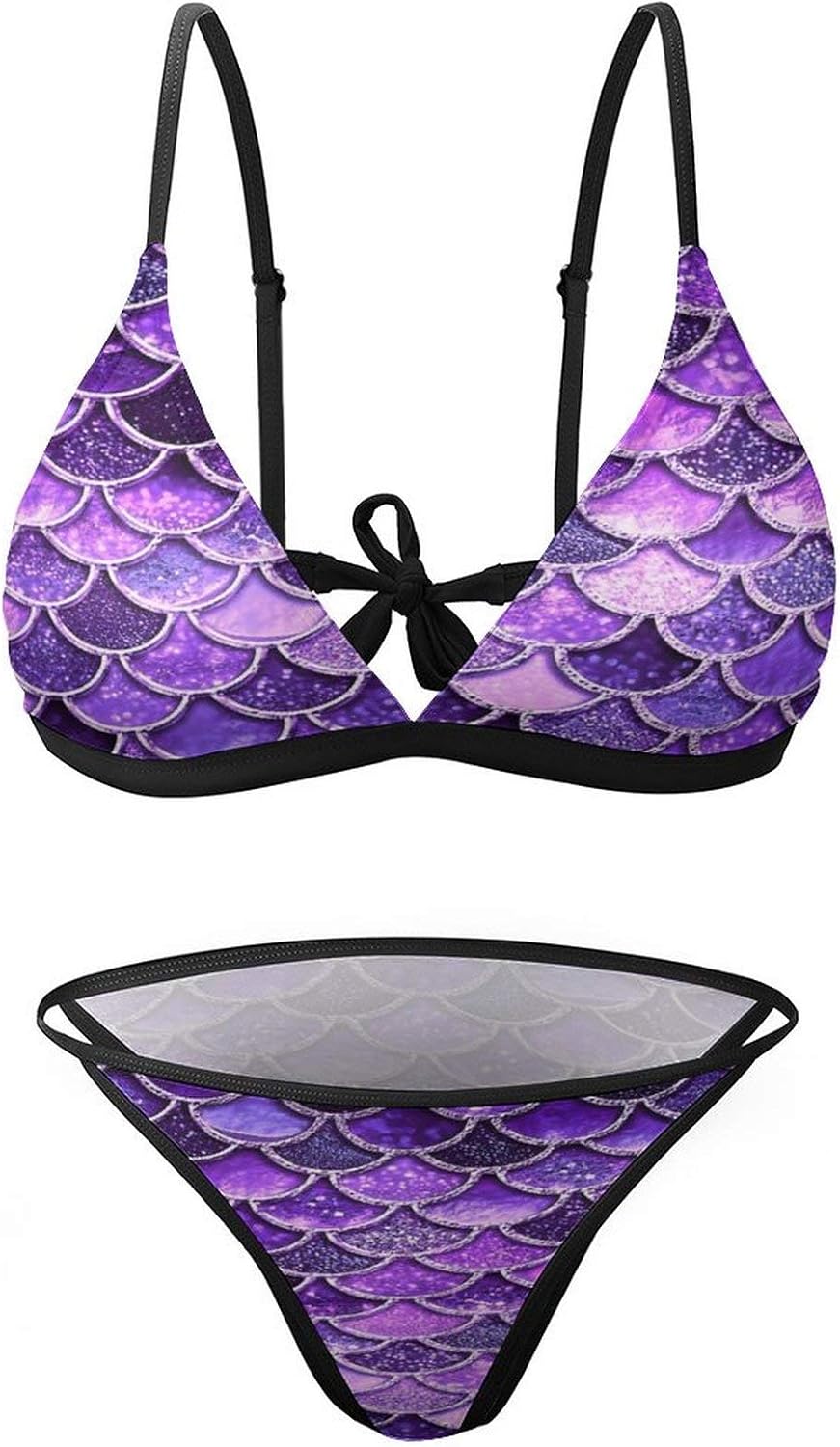 Sparkle Glitter Mermaid Scales Sexy Swimwear Bathing Suit Beach Bikini