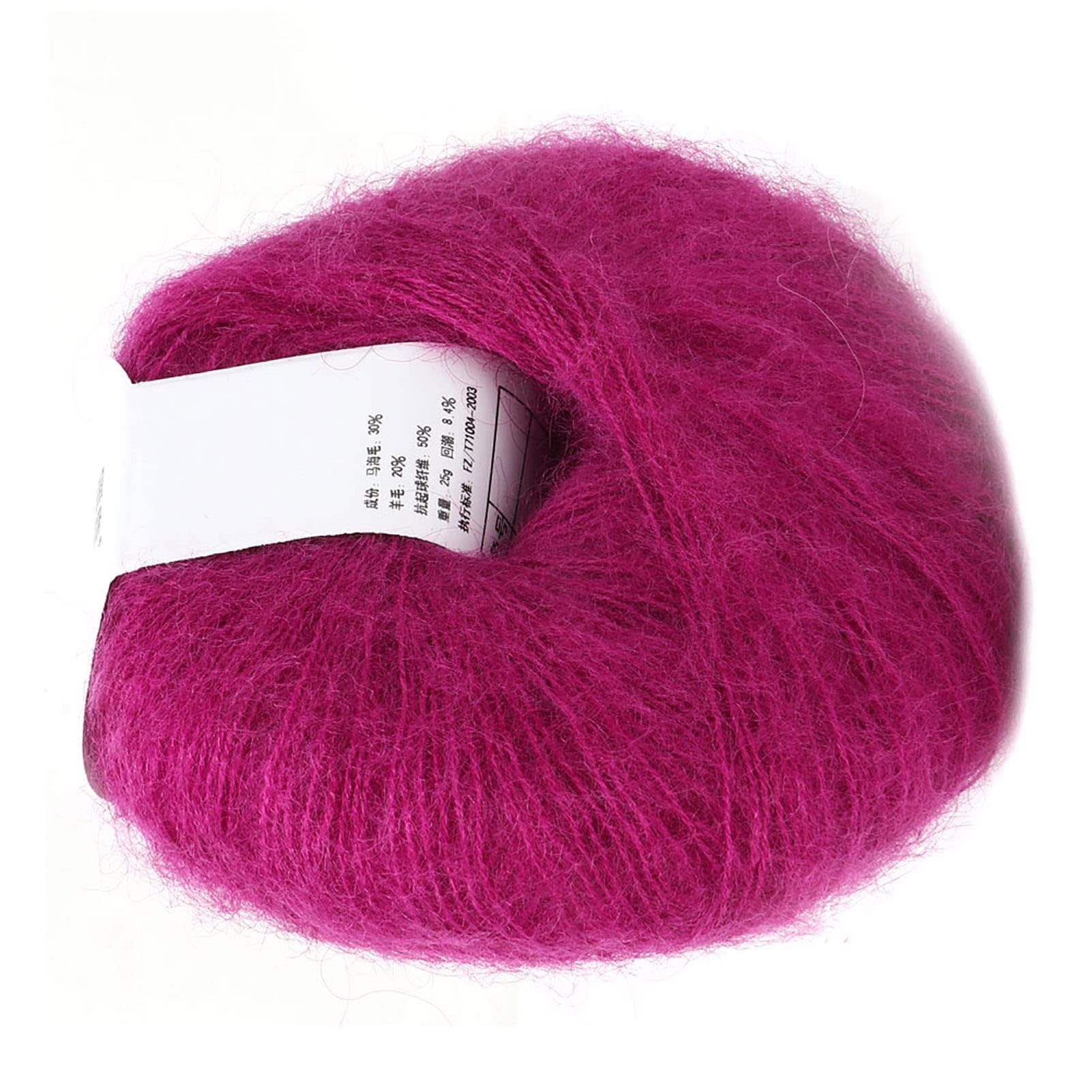 Soft Mohair Pashm Mohair Yarn Mohair Yarn For Knitting Knit Angora Long Wool Yarn Hot (15 deep rose red)