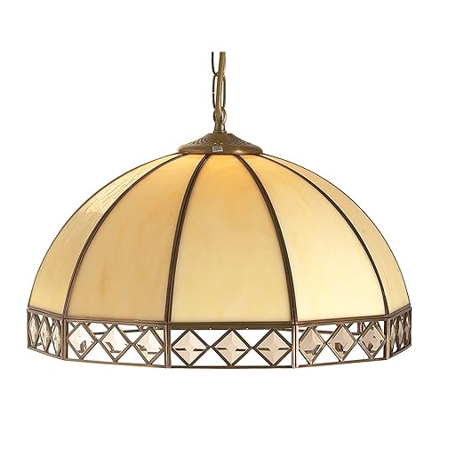 Bevelled Beige Tiffany Ceiling Light Fitting Bv48p Amazon Co Uk