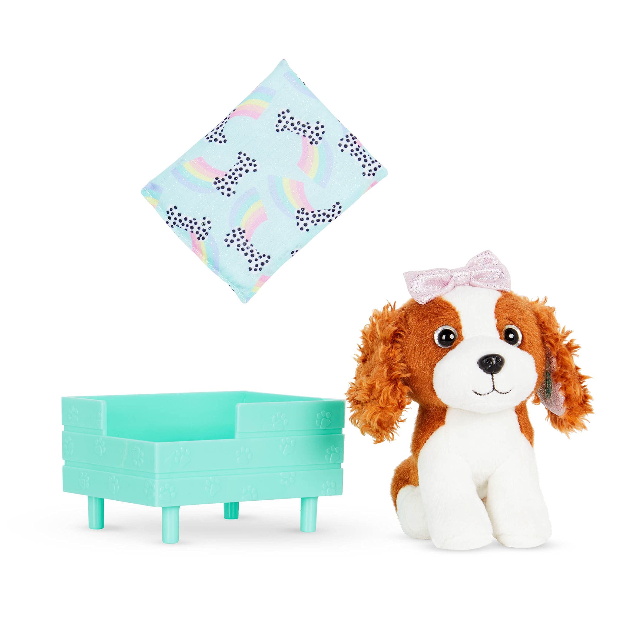 Glitter Girls – 14-Inch Doll Accessories – Loki – Posable 6-Inch Pet Dog Plush King Charles Stuffed Animal – Poseable Legs – 3+ Years