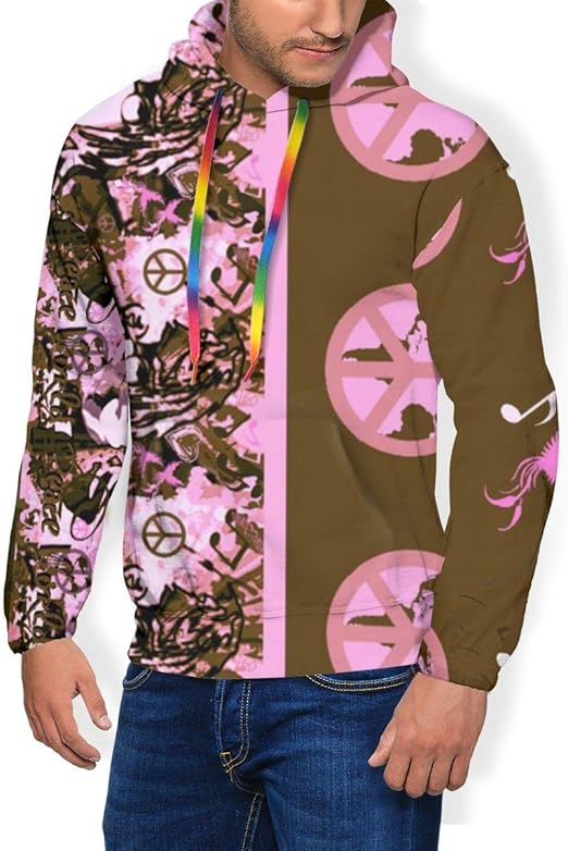 Men's Print Fashion Hoodie World Peace Tapestry Padded Velvet Hoodie