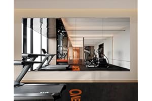 EVORALIS Gym Mirror for Home Gym Wall, 48''x24''x4PCS, Large Full Body Tempered Glass Mirror, Frameless Wall Mirror, for Home