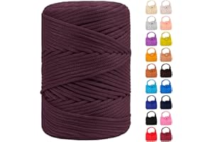 LEREATI Polyester Macrame Cord 3mm x 185yards, Braided Macrame Cord Polypropylene Silk Cord, Crochet Bag Polyester Yarn for Crocheting, Bag, Wall Hangings, Rug, DIY Crafts (Coffee)