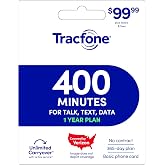 Tracfone $99.99 Annual Prepaid Card: 400 Talk Minutes / 365 Service Days (Basic Phones Only) [Physical Card]
