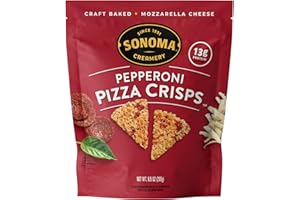 Sonoma Creamery - Pizza Crisps, Pepperoni, 9.5 Oz (1 Count) | Savory Snack Cracker | High Protein | Low Carb | Gluten Free | Wheat Free |Keto Friendly