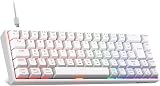 KOORUI 60% Mechanical Gaming Keyboard 69 Keys Blue Switch White Backlit USB C