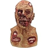Derlinvine Scary Zombie Head Mask with Long Tongue, Creepy Face Masks for Adults Halloween Decor Party Props