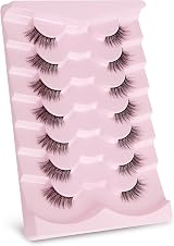 Onlyall Half Eyelashes Thin Black Band 3/4 Natural Look 7 Pairs C19 view 6