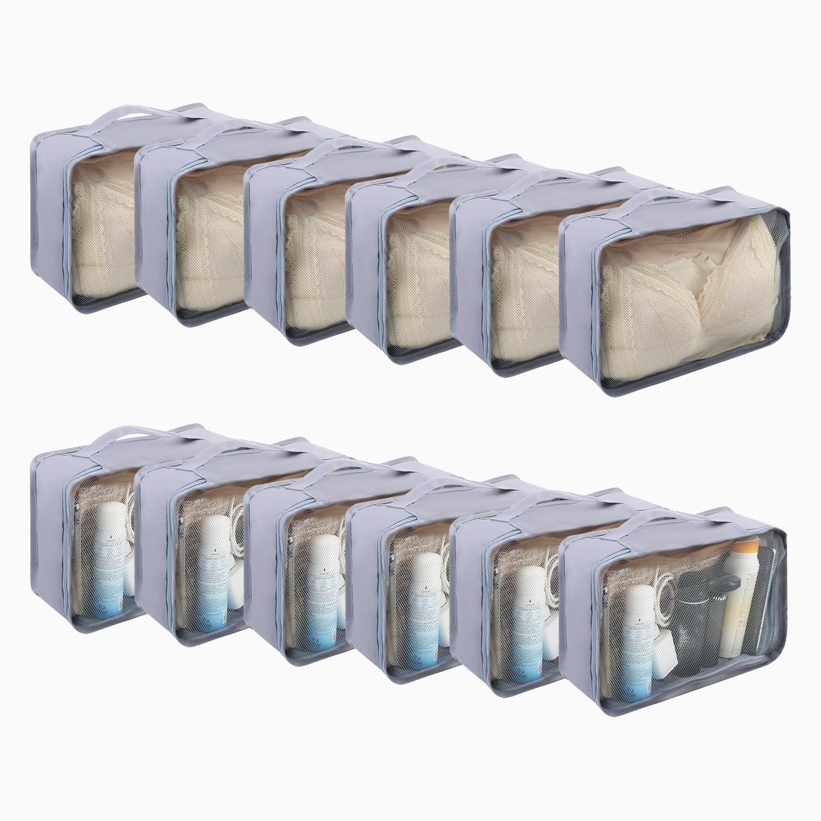 Photo 1 of CvoMep 12 Pcs Packing Cubes Luggage Organizers Small Mesh Clothing Underwear Bag Foldable Laundry Bags for Travel Hiking Camping Backpacking