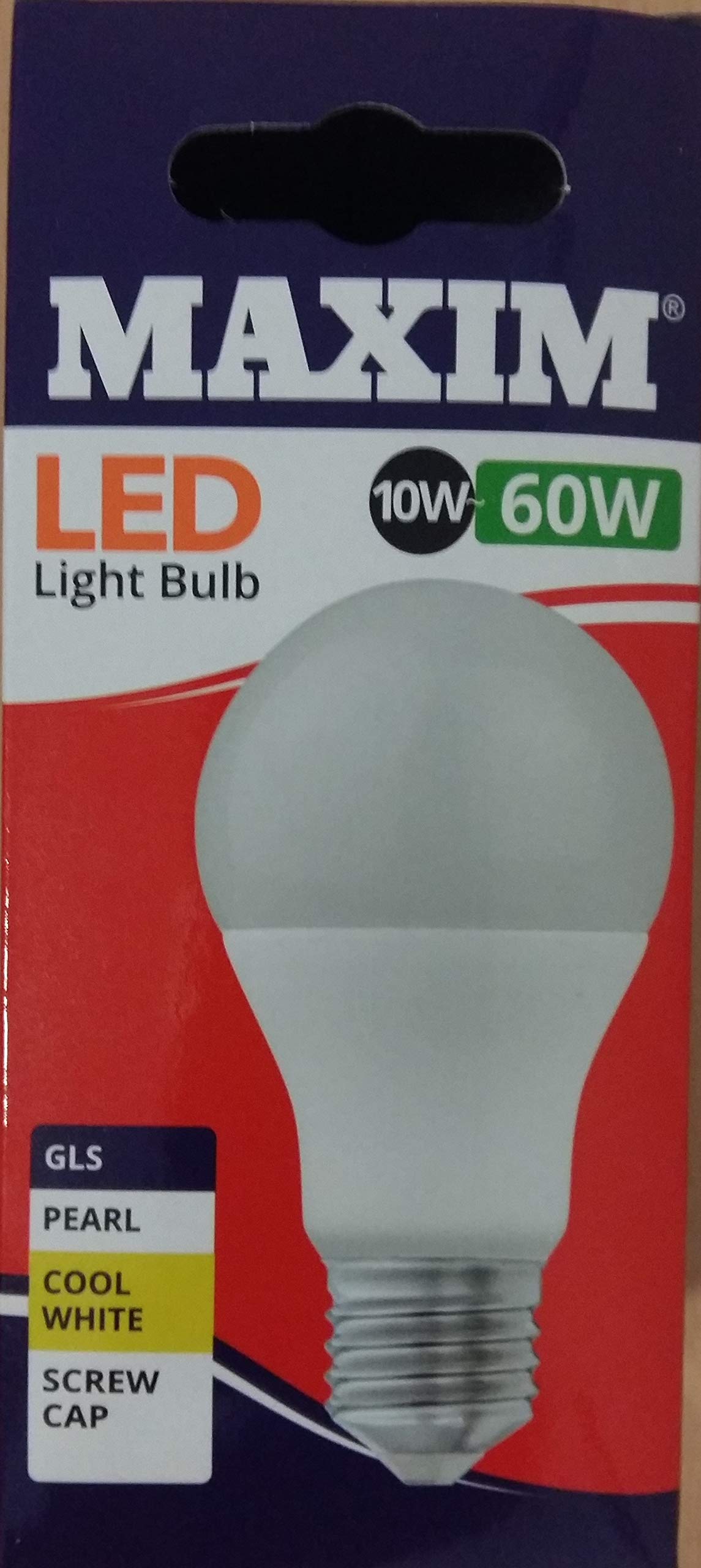 1 x Maxim LED GLS Edison Screw Cap (ES) Bulbs, E27, 10 W, Cool White