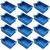 YQXIUTE Old Work Box 1 Gang, Shallow Electrical Outlet Box, Blue Shallow PVC Plastic Wall Box, 8 Cubic Inch, ETL Certified, for Office, Renovation & Temporary Installations (12 Pack)