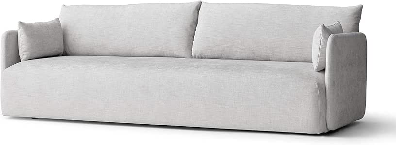 Sofá offset de 3 plazas, color gris claro, de tela de arce 222 (ancho x