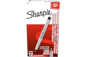 Sharpie Permanent Markers, Ultra Fine Point, Black, 12 Count