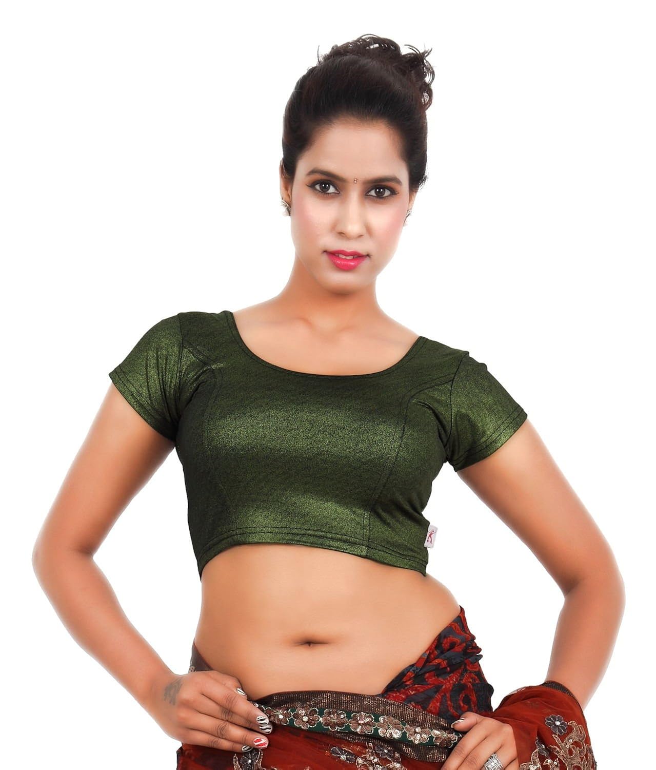 louis fashion cotton lycra fabric women blouse (2067-bl-green01)