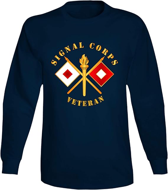 Small Army Signal Corps Veteran w Branch L Sleeve Navy Clothing