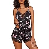 Avidlove Women Pajama Set Lace Trim Short PJ Set Modal V Neck Sleeveless Sleepwear Drawstring Waist Nightwear S-XXL
