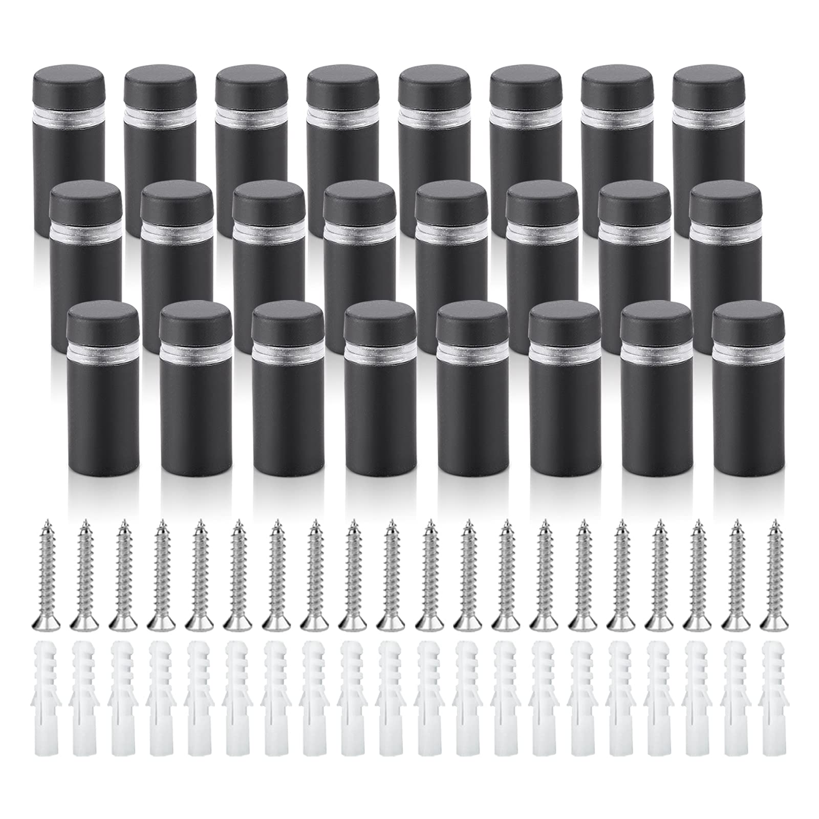 Sign Advertising Nail, Stainless Steel Sign Standoff Screws 24 Pcs, Suitable for Standoff Fixings for Glass Posters, Picture Frames and Mirrors (25mm x 12mm)