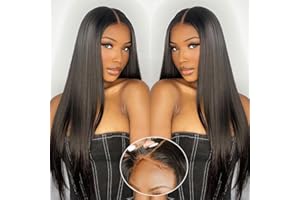 FARBLICK Wear and Go Glueless Wigs Human Hair Pre Plucked Pre Cut 6x4 Straight Lace Front Wigs Human Hair Wigs for Women No Glue Hd Lace Front Closure Ready to Wear Wigs 180% Density 20 Inch Natural Black