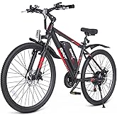 Totem Electric Bike for Adults, 750W Peak 26" Ebike for Men Women Teens with 375WH Babttery 21 Speed 20Mph, Up to 40Miles Fro
