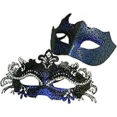 Kurmingary Couple Masquerade Mask Set, Venice Party Mask, Ancient Greek Roman Warrior Venetian Half Face Masks