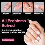 Diboniur Medium Square Nail Tips 550Pcs Full Cover 11 Sizes Soft Gel view 6