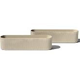 Veradek Demi Series Window Box Planter - Round Outdoor Planter | Made From a Durable Plastic-Stone Composite With Pre-Drilled Drainage Holes. Modern Patio/Tabletop D&eacute;cor