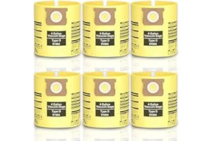 6 Pack 91964 Shop Vac Bags Type D High Effiency Vacuum Filter Bags, Compatible with Shop Vac 4 Gallon Wet/Dry Vacs, part # 91