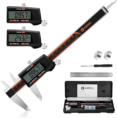 HARDELL 6 Inch Digital Vernier Caliper Stainless Steel with Large LCD