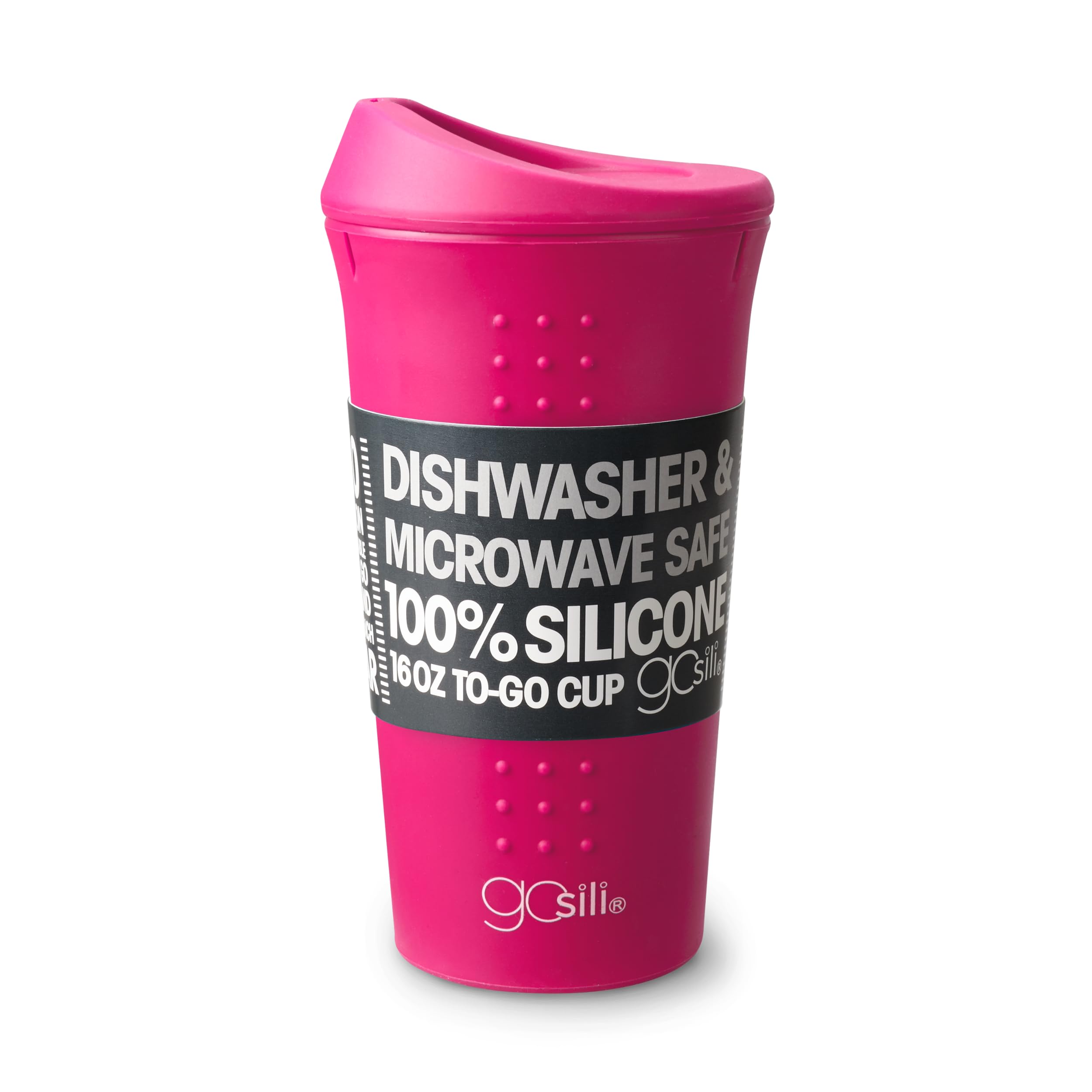 GoSili To Go 100% Silicone 16oz Travel Coffee Cup (Hot Pink)