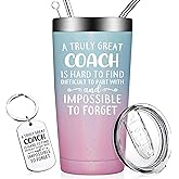 DOEARTE Coach Gifts for Men - Baseball, Soccer Coach Gift - Christmas Cheer Coaches Gifts - Football, Basketball, Swim Coaches Appreciation Gift - Tumbler 20oz