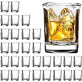 Vivimee 30 Pack Heavy Base Shot Glasses Bulk, 2.2 oz Square Shot Glass Set, Clear Espresso Shot Glass, Small Whiskey Shot Glasses for Vodka, Whiskey, Tequila, Espressos, Spirits & Liquors