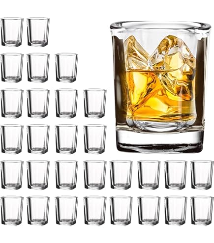 Verres à Shot Olympia GF919 – Lot De 12 Verres 25 Ml, Base épaisse, Durable, Lavable Au Lave-vaisselle
