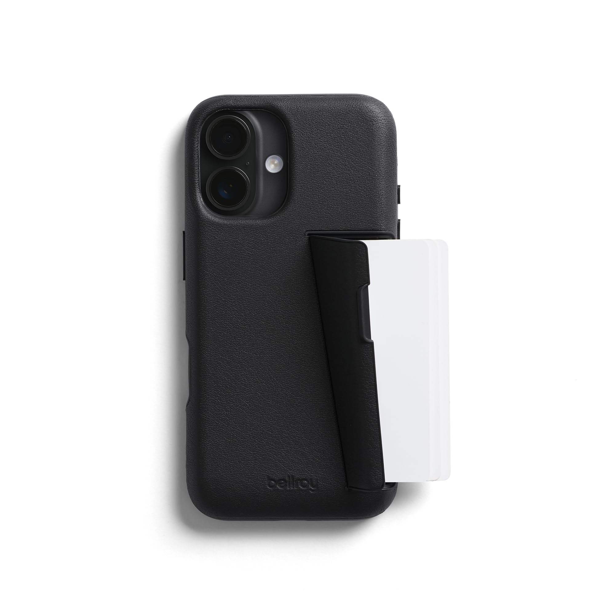 Bellroy Phone Case – 3 Card for iPhone 16 Plus (leather iPhone case, phone wallet) - Black