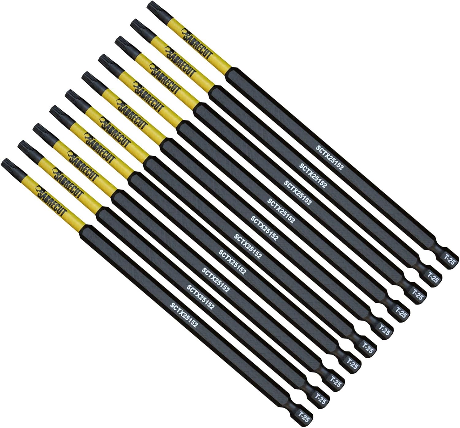 10 x SabreCut SCTX30152_10 152mm T30 TX30 Magnetic Impact Screwdriver Driver Bits Set Torx Heavy Duty, 1/4 inches - Image 4