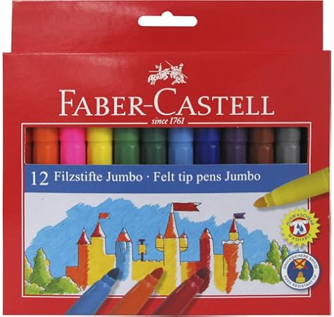 Faber Castell Boya Kalemi 12 Renk Jumbo Tam Boy Tup Fiyati