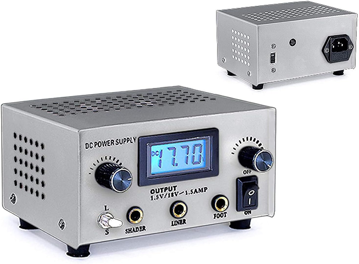 Red Devil Professional DUAL LED Tattoo Power Supply w/ Clip Cord & Foot Switch Run 2 Machines at Once