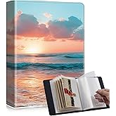RMJKXQZG Cute 4x6 photo albums 60 Pockets 120 Photos with Strong Elastic Band, Acid-free, Moisture-proof and Dust-proof for Photo Albums 4x6 Pictures for Baby Women, Sunset Beach Wallpapers